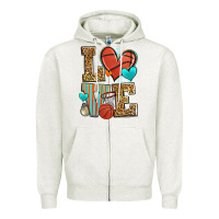Oatmeal Heather love basketball Zipper Hoodie - Zillion Design Studio