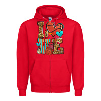 Red love basketball Zipper Hoodie - Zillion Design Studio