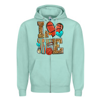 Seafoam love basketball Zipper Hoodie - Zillion Design Studio