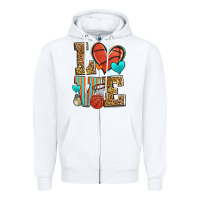 White love basketball Zipper Hoodie - Zillion Design Studio