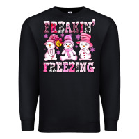 Black freaking freezing with Snowmans Premium Sweatshirt - AdoDesignShop