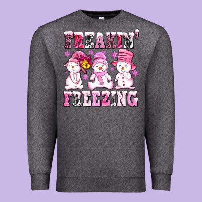 Freaking Freezing With Snowmans Premium Sweatshirt Designed By Adodesignshop