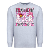 Heather Grey freaking freezing with Snowmans Premium Sweatshirt - AdoDesignShop