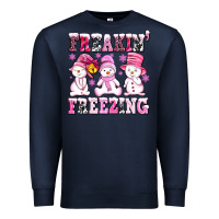 Navy freaking freezing with Snowmans Premium Sweatshirt - AdoDesignShop