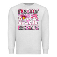 Oatmeal Heather freaking freezing with Snowmans Premium Sweatshirt - AdoDesignShop