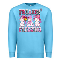 Ocean Blue freaking freezing with Snowmans Premium Sweatshirt - AdoDesignShop