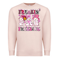 Pale Pink freaking freezing with Snowmans Premium Sweatshirt - AdoDesignShop