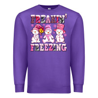 Purple freaking freezing with Snowmans Premium Sweatshirt - AdoDesignShop
