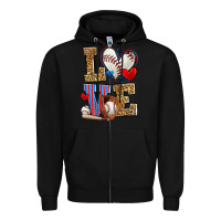 Black love baseball Zipper Hoodie - Zillion Design Studio