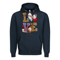 Navy love baseball Zipper Hoodie - Zillion Design Studio