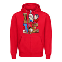 Love Baseball Zipper Hoodie | Teevron