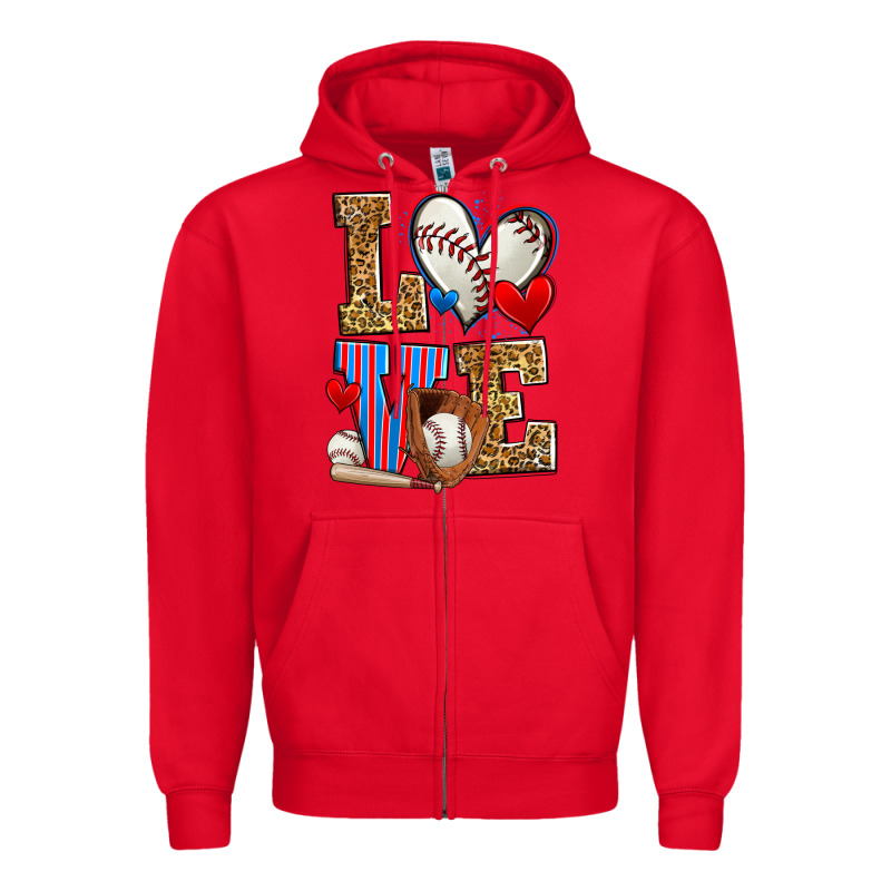 Love Baseball Zipper Hoodie by Zillion Design Studio | Teevron
