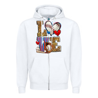 White love baseball Zipper Hoodie - Zillion Design Studio