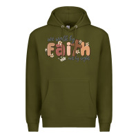 Army Green we walk by faith not by sight Premium Hoodie - MaliasSmallBusiness
