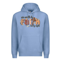Colony Blue we walk by faith not by sight Premium Hoodie - MaliasSmallBusiness