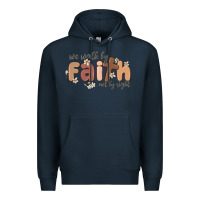 Navy we walk by faith not by sight Premium Hoodie - MaliasSmallBusiness