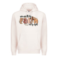 Pale Pink we walk by faith not by sight Premium Hoodie - MaliasSmallBusiness