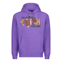 Purple we walk by faith not by sight Premium Hoodie - MaliasSmallBusiness