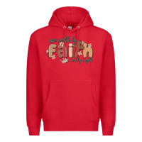 Red we walk by faith not by sight Premium Hoodie - MaliasSmallBusiness