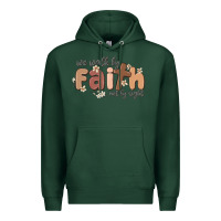 Sports Green we walk by faith not by sight Premium Hoodie - MaliasSmallBusiness