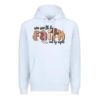 White we walk by faith not by sight Premium Hoodie - MaliasSmallBusiness