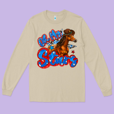 Oh My Stars Horse Long Sleeve Tee Designed By Zillion Design Studio