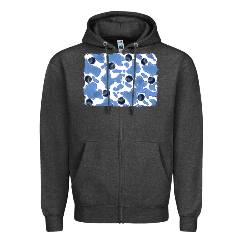 Distressed Blueberry Milkshake Cowhide Zipper Hoodie by RanaPortraitStore | Teevron