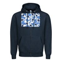 Navy distressed blueberry milkshake cowhide Zipper Hoodie - RanaPortraitStore