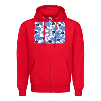 Red distressed blueberry milkshake cowhide Zipper Hoodie - RanaPortraitStore