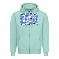 Seafoam distressed blueberry milkshake cowhide Zipper Hoodie - RanaPortraitStore