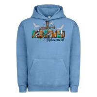 Pigment Pebble Blue redeemed ephesians 1 7 Urban Hoodie - NancyCooperArtShop