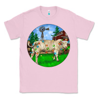 Bubblegum Pink christmas charolais bull and barnyard Classic Tee - RanaPortraitStore