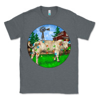 Charcoal Heather christmas charolais bull and barnyard Classic Tee - RanaPortraitStore