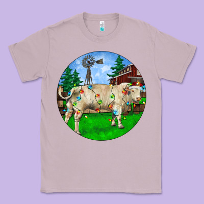 Christmas Charolais Bull And Barnyard Classic Tee Designed By Ranaportraitstore