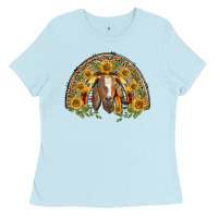 Baby Blue Western Leopard Sunflower Goat Rainbow Ladies Tee - BarkalooDesign