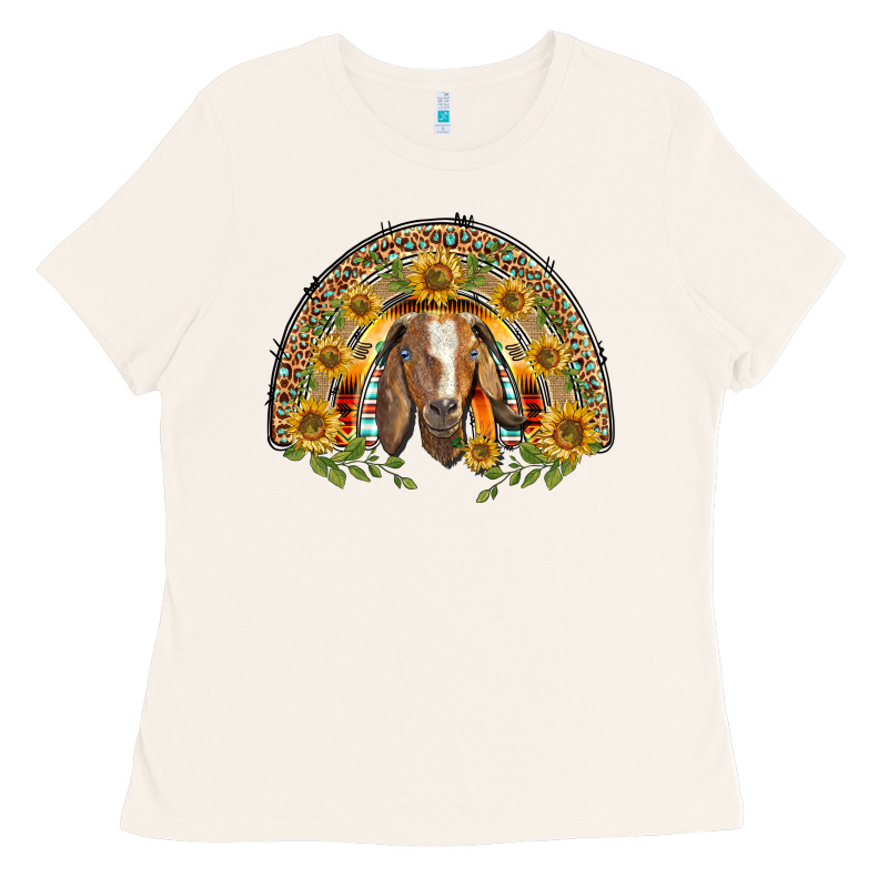 Western Leopard Sunflower Goat Rainbow Ladies Tee by BarkalooDesign | Teevron