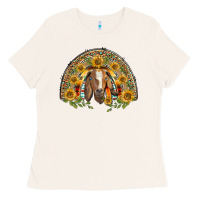 Bone Western Leopard Sunflower Goat Rainbow Ladies Tee - BarkalooDesign