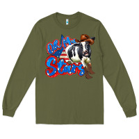 Army Green oh my stars cow Long Sleeve Tee - Zillion Design Studio