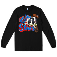 Black oh my stars cow Long Sleeve Tee - Zillion Design Studio