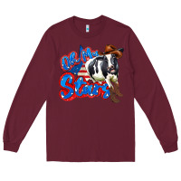 Burgundy oh my stars cow Long Sleeve Tee - Zillion Design Studio