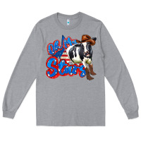 Heather Grey oh my stars cow Long Sleeve Tee - Zillion Design Studio
