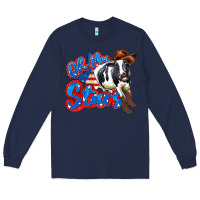 Navy oh my stars cow Long Sleeve Tee - Zillion Design Studio