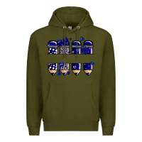 Army Green valentine's day school pencils navy blue Premium Hoodie - MaliasSmallBusiness