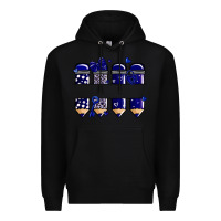 Black valentine's day school pencils navy blue Premium Hoodie - MaliasSmallBusiness
