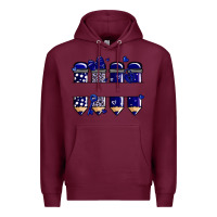 Burgundy valentine's day school pencils navy blue Premium Hoodie - MaliasSmallBusiness