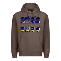 Coffee valentine's day school pencils navy blue Premium Hoodie - MaliasSmallBusiness