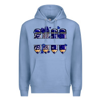 Colony Blue valentine's day school pencils navy blue Premium Hoodie - MaliasSmallBusiness