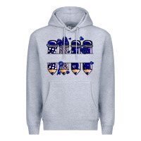 Heather Grey valentine's day school pencils navy blue Premium Hoodie - MaliasSmallBusiness