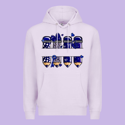 Valentine's Day School Pencils Navy Blue Premium Hoodie Designed By Maliassmallbusiness