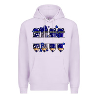 Lilac valentine's day school pencils navy blue Premium Hoodie - MaliasSmallBusiness